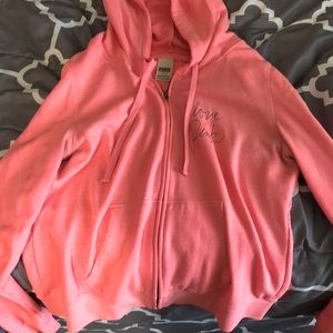 Pink zip up hoodie